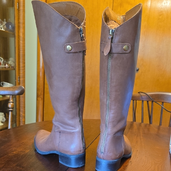 Franco Sarto Wide Calf Size 8M Leather Boots - Picture 3 of 9